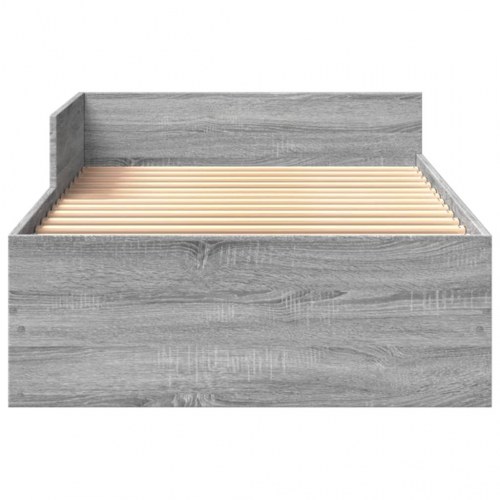 Sengeramme 100 x 200 cm med sengehest - grå sonoma-eg