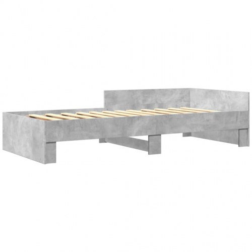 Sengeramme med sengeheste 75 x 190 cm - betongrå