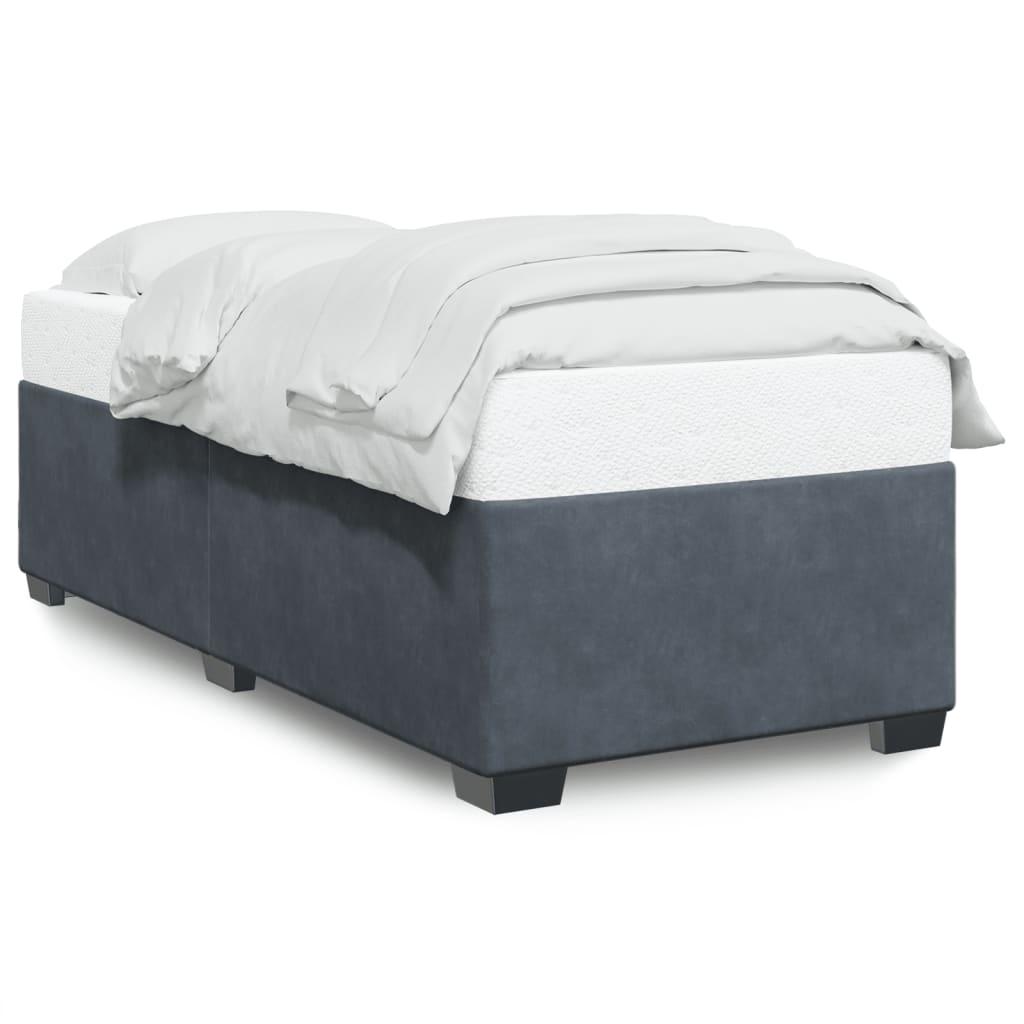 Sengeramme uden madras Mørkegrå 80x200 cm Fløjl