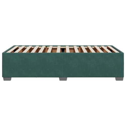 Sengeramme uden madras Mørkegrøn 90x200 cm Fløjl