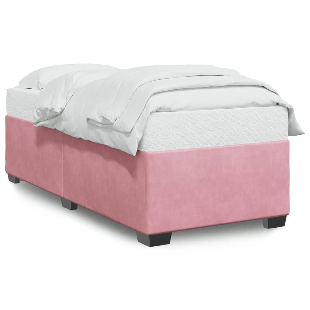 Sengeramme 90x190 cm fløjl pink