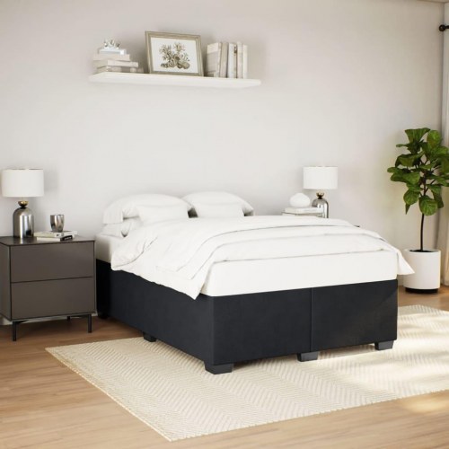 Sengeramme uden madras 140 x 190 cm i sort fløjl