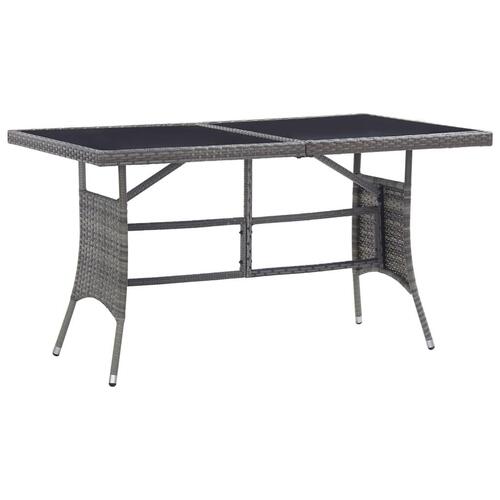 Havebord 140 x 80 x 74 cm polyrattan grå