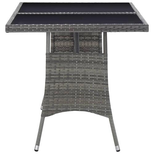 Havebord 140 x 80 x 74 cm polyrattan grå