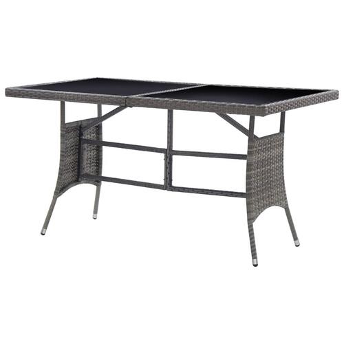 Havebord 140 x 80 x 74 cm polyrattan grå