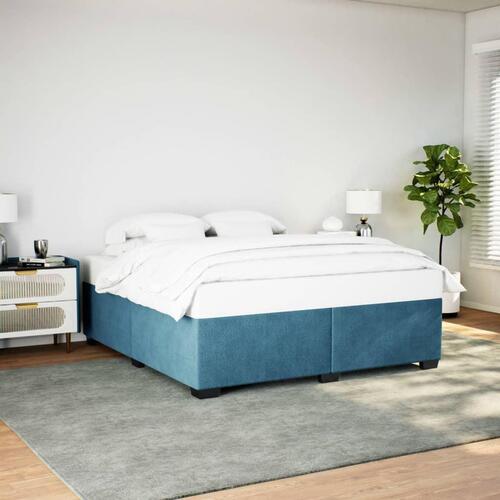 Sengeramme 200x200 cm fløjl blå