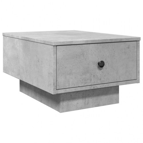 Sofabord i konstrueret træ - 60 × 45 × 31 cm, betongrå med skuffe