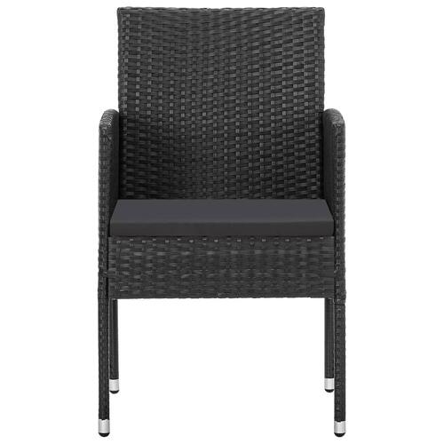Havestole 4 stk. sorte hynder polyrattan sort