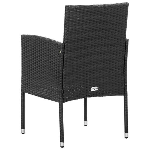 Havestole 4 stk. sorte hynder polyrattan sort