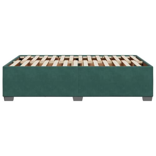 Sengeramme uden madras Mørkegrøn 120x200 cm Fløjl