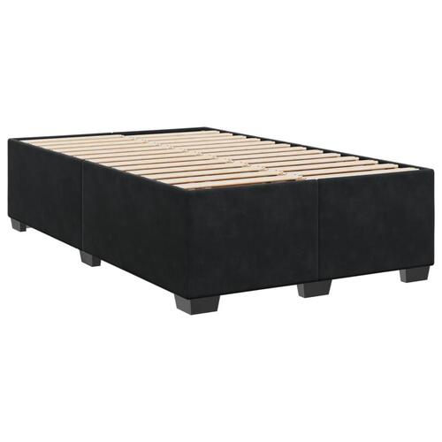 Sengeramme uden madras 120x190 cm fløjl enkeltseng sort