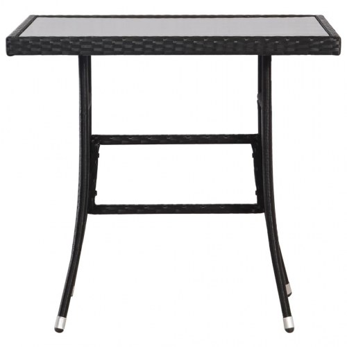 Havebord sort 80 x 80 x 74 cm polyrattan