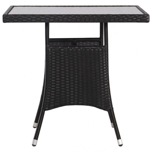 Havebord sort 80 x 80 x 74 cm polyrattan