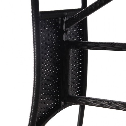 Havebord sort 80 x 80 x 74 cm polyrattan