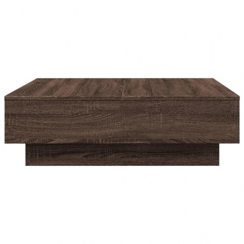 Sofabord 90 × 90 × 28 cm i konstrueret træ - brun egetræsfarve