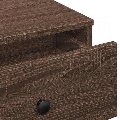 Sofabord 90 × 90 × 28 cm i konstrueret træ - brun egetræsfarve