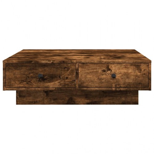 Sofabord 90 × 90 × 28 cm i konstrueret træ - røget egetræsfarve