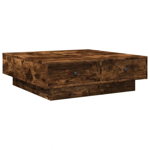 Sofabord 90 × 90 × 28 cm i konstrueret træ - røget egetræsfarve