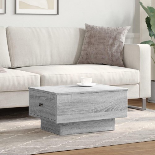 Sofabord 60×45×31 cm i konstrueret træ - grå sonoma-eg, med opbevaring