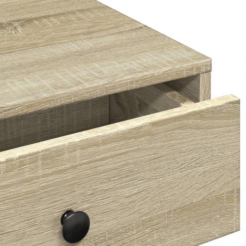 Sofabord 90×90×28 cm i konstrueret træ - sonoma-eg med skuffer
