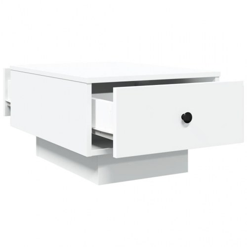 Sofabord med skuffe - 60 × 45 × 31 cm, hvid konstrueret træ