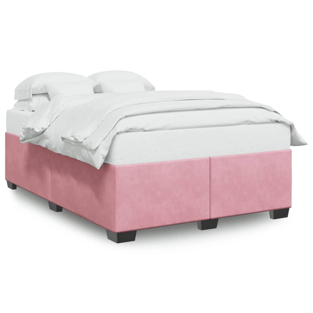 Sengeramme 140x190 cm fløjl pink