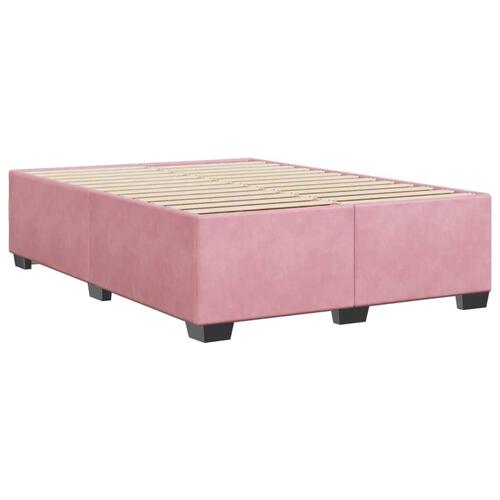 Sengeramme 140x190 cm fløjl pink