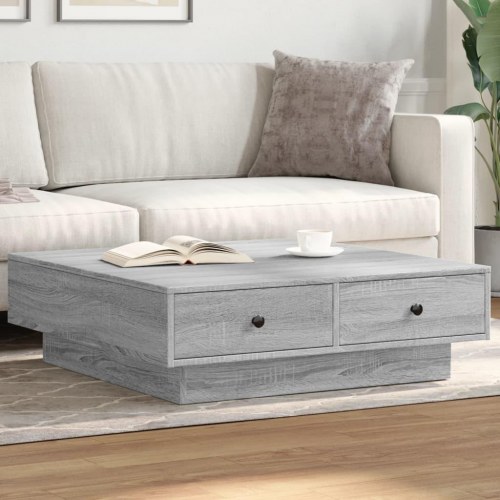 Sofabord 90 × 90 × 28 cm i konstrueret træ - grå sonoma-eg