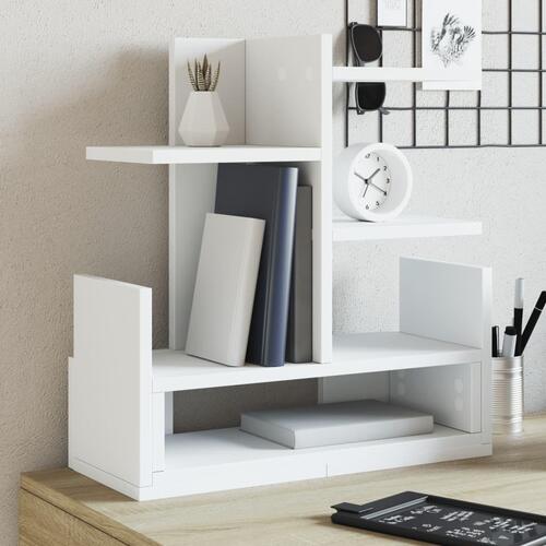 Hylde til skrivebord 49x20x52,5 cm konstrueret træ hvid
