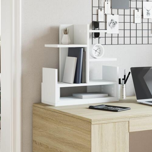 Hylde til skrivebord 49x20x52,5 cm konstrueret træ hvid