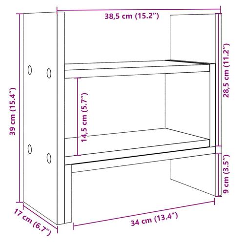 Dueslag til skrivebord 38,5x17x39 cm konstrueret træ betongrå