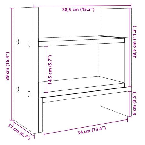 Dueslag til skrivebord 38,5x17x39 cm konstrueret træ sort