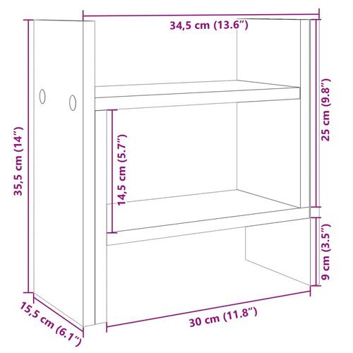 Dueslag 34,5x15,5x35,5 cm konstrueret træ betongrå