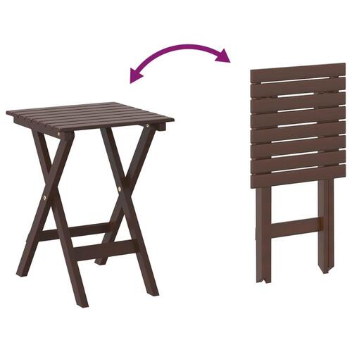 Sidebord foldbart massivt poppeltræ brun