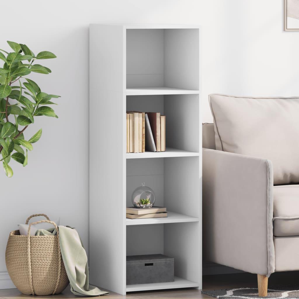 Reol med 4 rum 40×41×124 cm - konstrueret træ, hvid