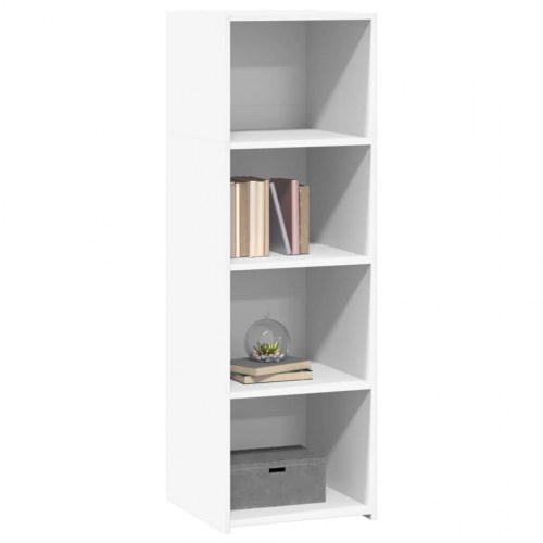 Reol med 4 rum 40×41×124 cm - konstrueret træ, hvid