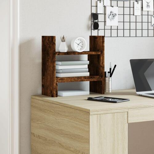 Dueslag til skrivebord 38,5x17x39 cm konstrueret træ røget eg