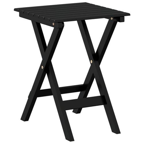 Sidebord foldbart massivt poppeltræ sort