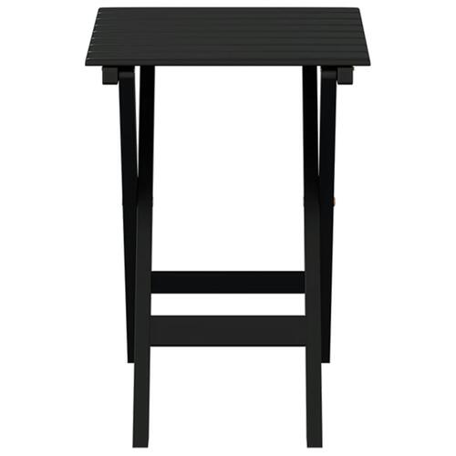 Sidebord foldbart massivt poppeltræ sort