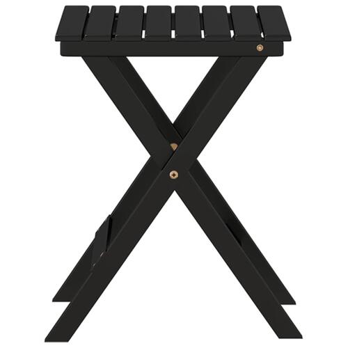 Sidebord foldbart massivt poppeltræ sort