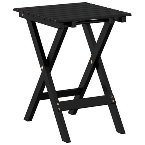 Sidebord foldbart massivt poppeltræ sort