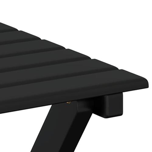 Sidebord foldbart massivt poppeltræ sort