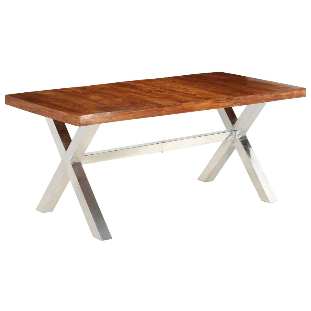 Spisebord i massivt træ med sheesham-finish 180 x 90 x 76 cm
