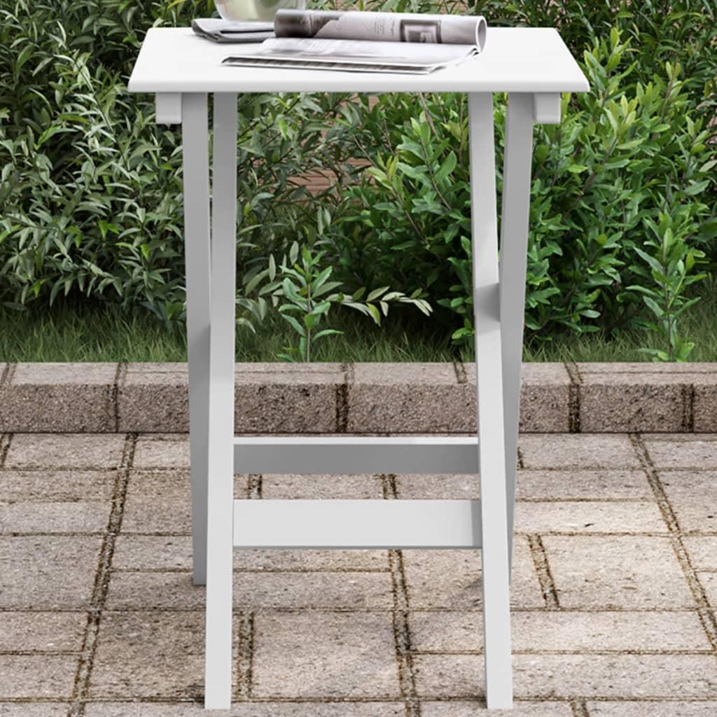 Sidebord Foldbart Massivt Poppeltræ Hvid