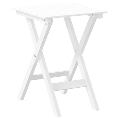 Sidebord foldbart massivt poppeltræ hvid
