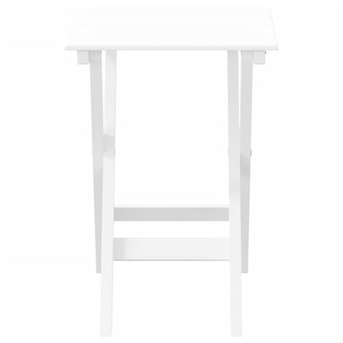 Sidebord foldbart massivt poppeltræ hvid