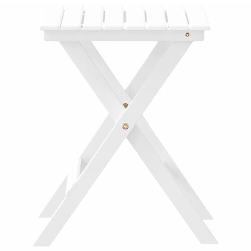 Sidebord foldbart massivt poppeltræ hvid