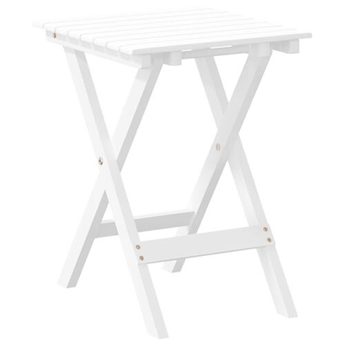 Sidebord foldbart massivt poppeltræ hvid