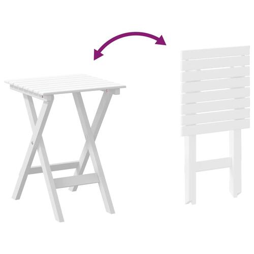 Sidebord foldbart massivt poppeltræ hvid