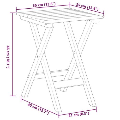 Sidebord foldbart massivt poppeltræ hvid